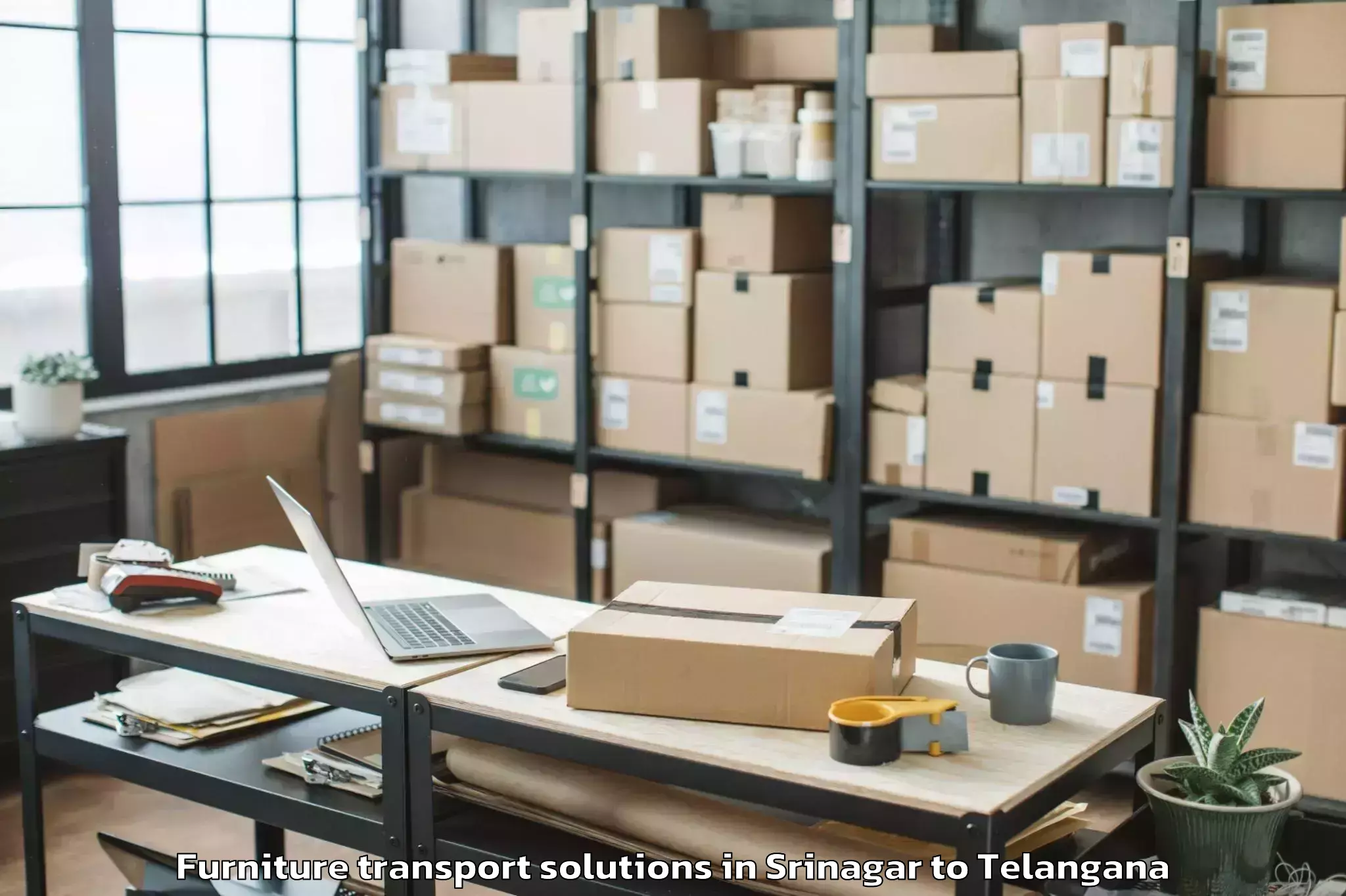 Trusted Srinagar to Mancheral Furniture Transport Solutions